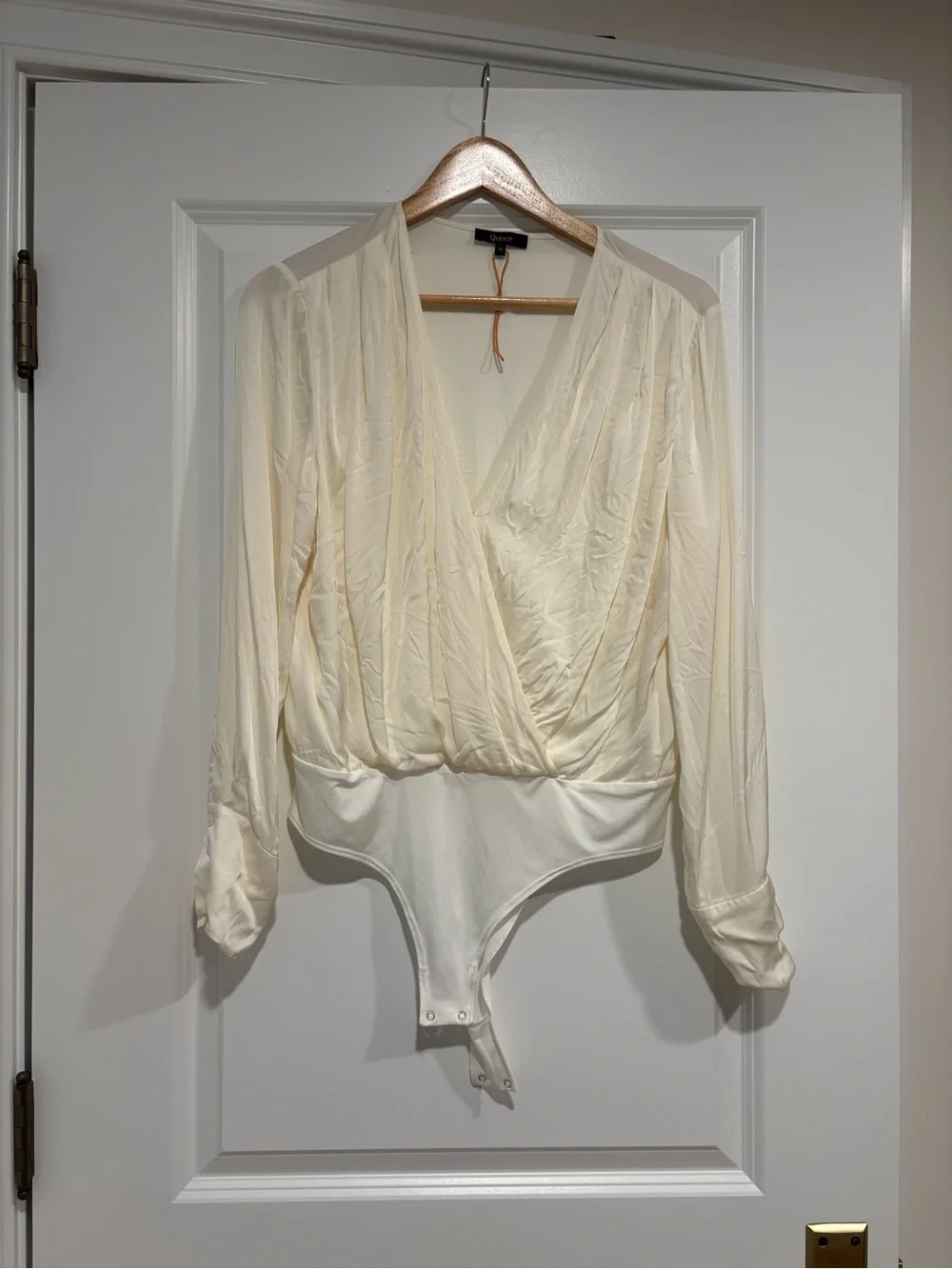 Quince Washable Silk Surplice | Size Medium | Cream - Picture 5 of 6